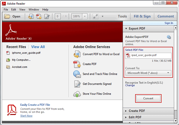 how to convert pdf to word