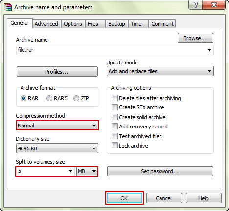 How to Compress .RAR/.ZIP File in Specific Size with WinRAR