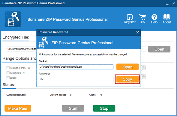 forgotten winzip password