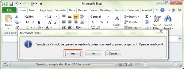 cannot save excel file protected view