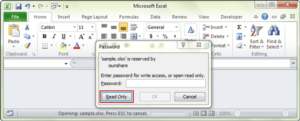 open read-only excel file without modify password