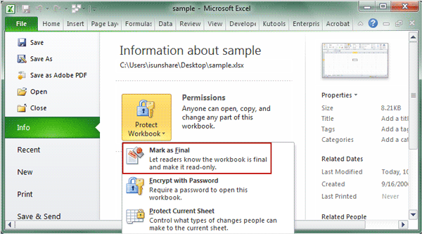 changing read only files in excel