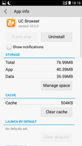 clear app cache android