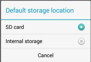 set sd card as default-storage