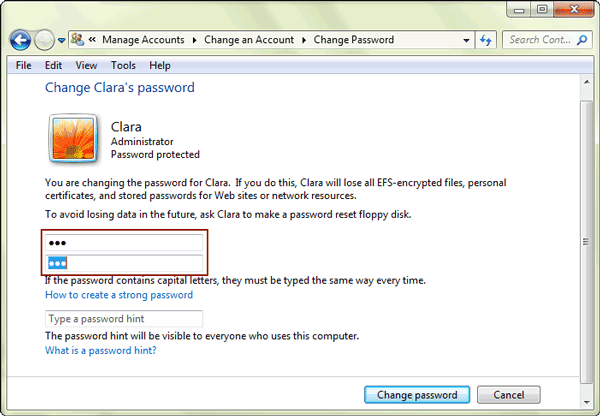 windows 7 admin password reset password wizard