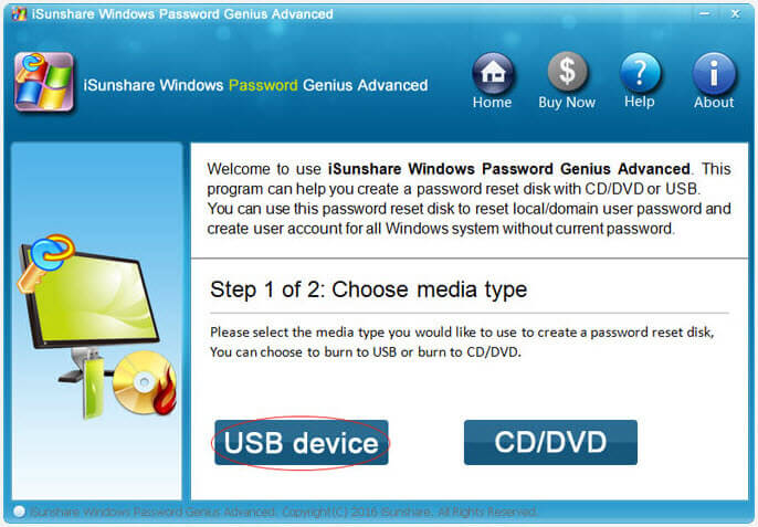 make password reset disk with third party tool