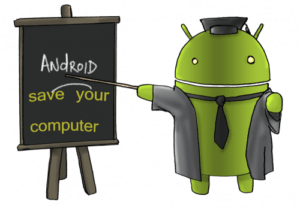 android phone saves computer