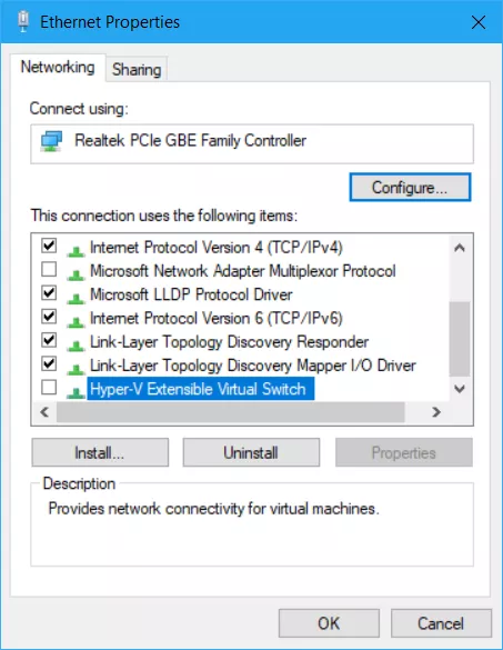 hyper v extension virtual switch