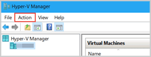 hyper v manager action
