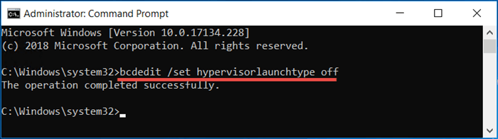 disable hyper-v windows 10 command line