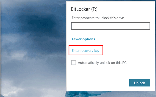 enter recovery key