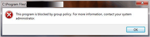 this program is blocked by group policy windows 10