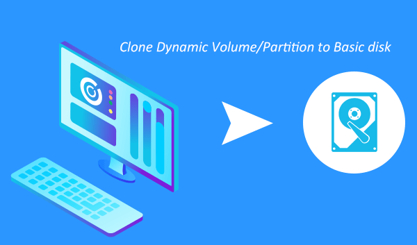 clone dynamic volume to basic disk