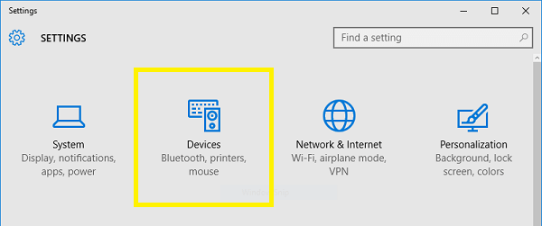 choose devices in the control panel