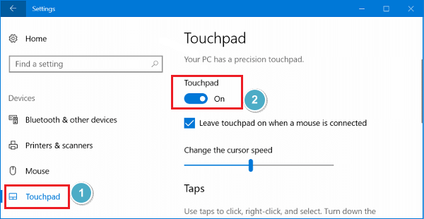 enable the Lenovo touchpad