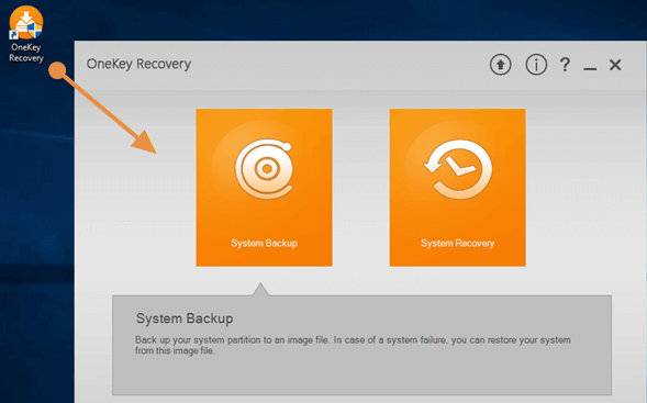 click the OneKey Recovery icon