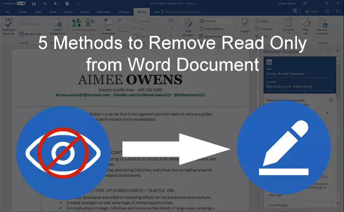 remove read only from word document