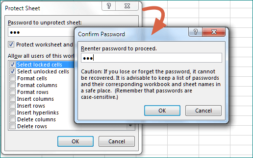 protect the sheet with password