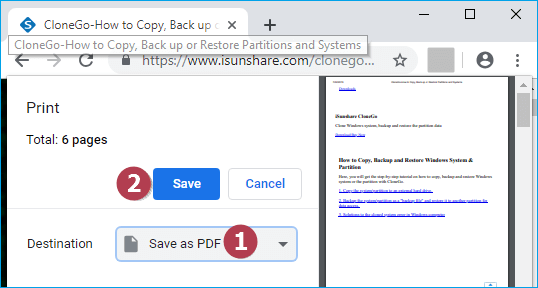 save the webpage as a pdf