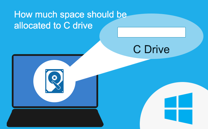 how much space should be allocated to c drive