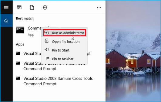 run command prompt as administrator