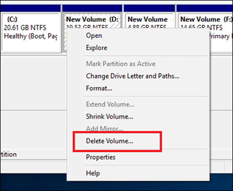 Delete volume