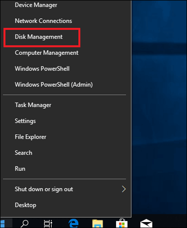 open the Disk Management tool