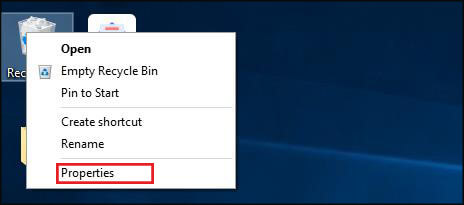 recycle bin context menu