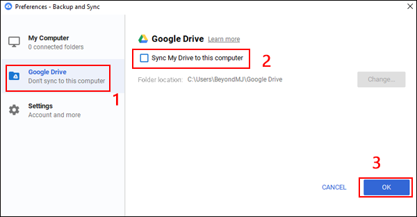 desktop google drive not syncing check proxy settings