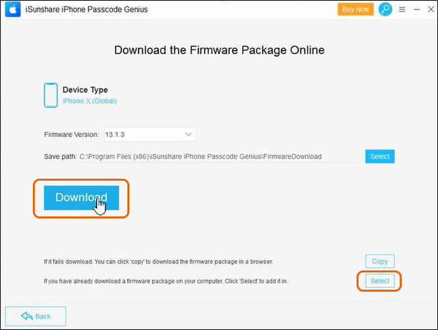download iOS firmware package