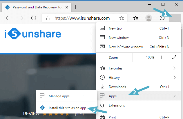 install this site as an app on edge