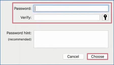 create password in disk utility