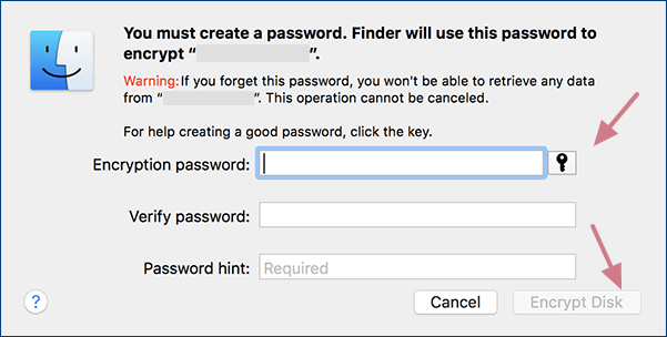 create password in finder