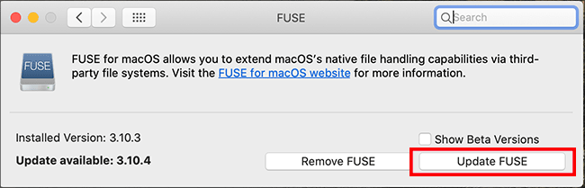 update FUSE