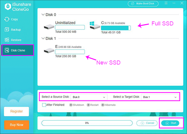 clone SSD to larger SSD