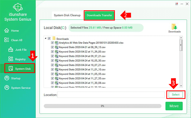 select new download path 