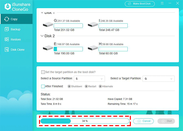 external hard drive cloning process