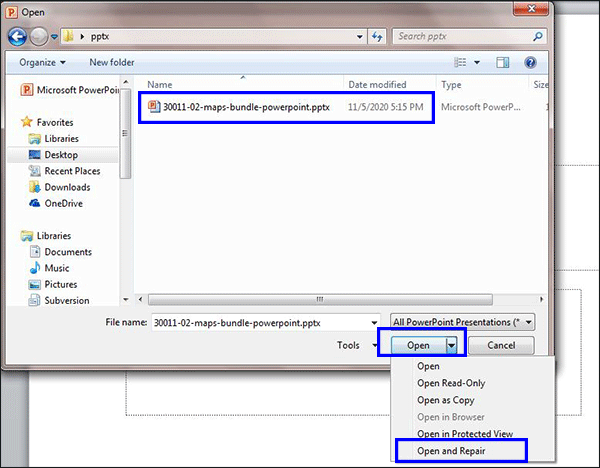 open and repair PPTX file