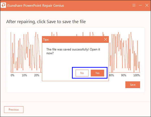 pptx file is saved successfully