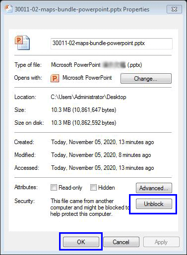 unblock PPTX file