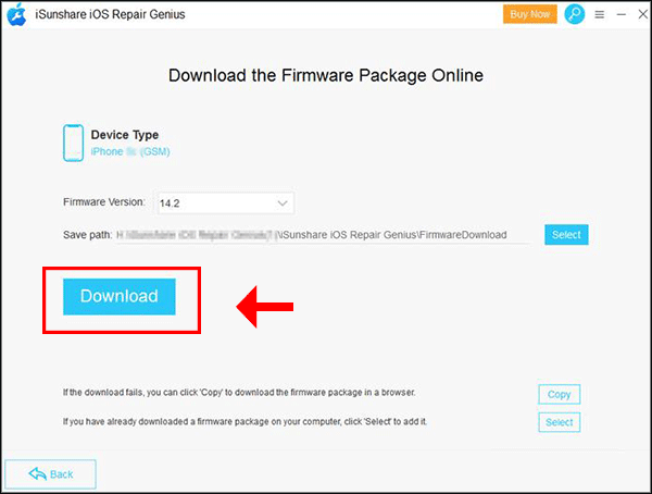 download firmware package for your iPhone