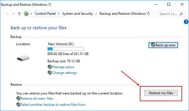 restore my files