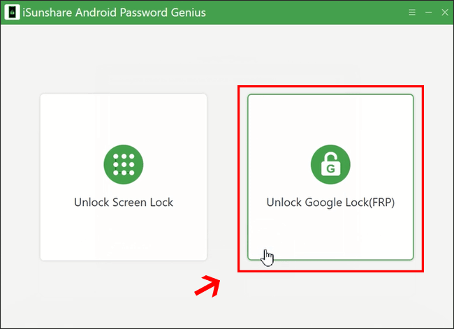 select Unlock Google Lock