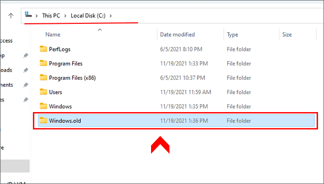 check previous Windows file in Windows 11