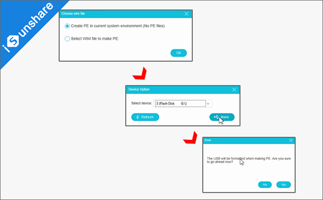 create PE in current system