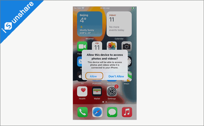 Allow to access iPhone photos and videos