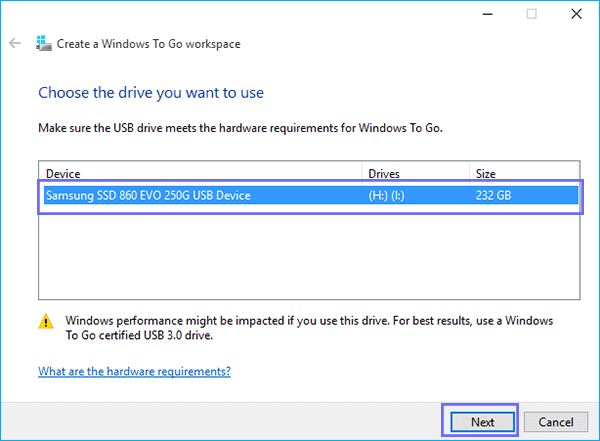 choose the certified USB drive