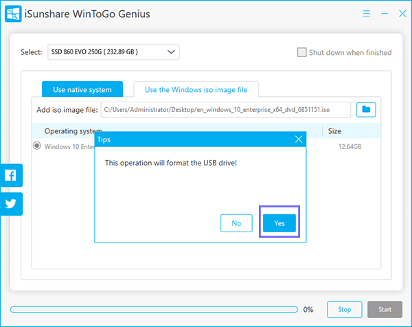 format prompt in WinToGo Genius