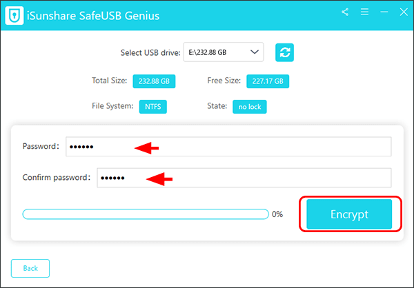 set password to encrypt external hard drive