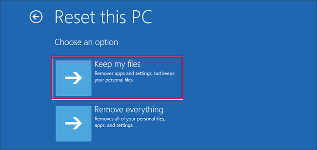 choose Keep my files